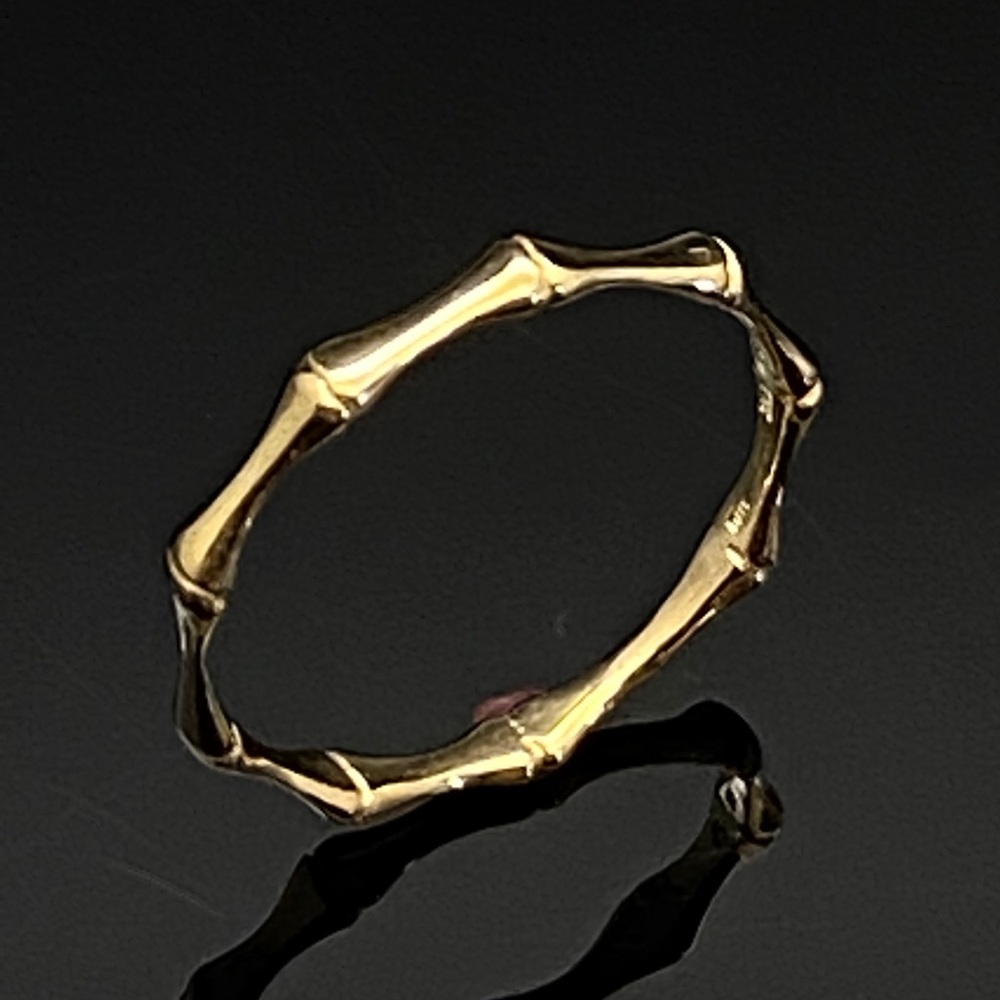 14k Yellow Gold 2.5 mm Bamboo Stackable Ring